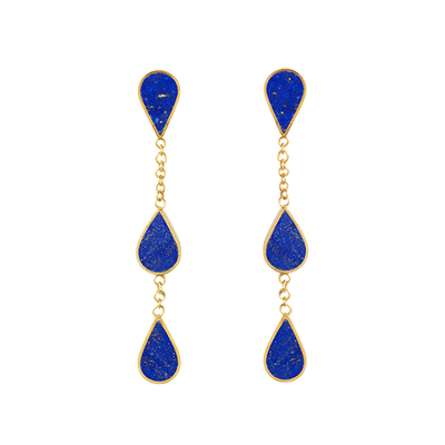 Lapis lazuli drop earrings by Turquoise Mountain